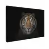 Tijger - Wilde dieren - Portret - Zwart - Dieren Tuinposter op houten frame 2 cm dik klein -3d