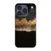 Gouden Bomen in Mistig Landschap Telefoonhoesje iPhone 17 Pro klein -3d