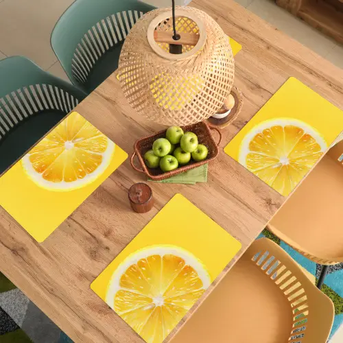 Citroen - Geel - Zonnig Placemat vinyl groot -zzsfeer5_Kitchenyeah-website