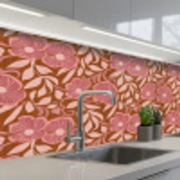 Sfeer - Bloemen - Roze keuken achterwand 2 middel 871 -3d_schuin
