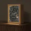 Rozen - Zwart - Bloemen - Goud Light Box met kabel (Tafellamp) klein -z3d_website