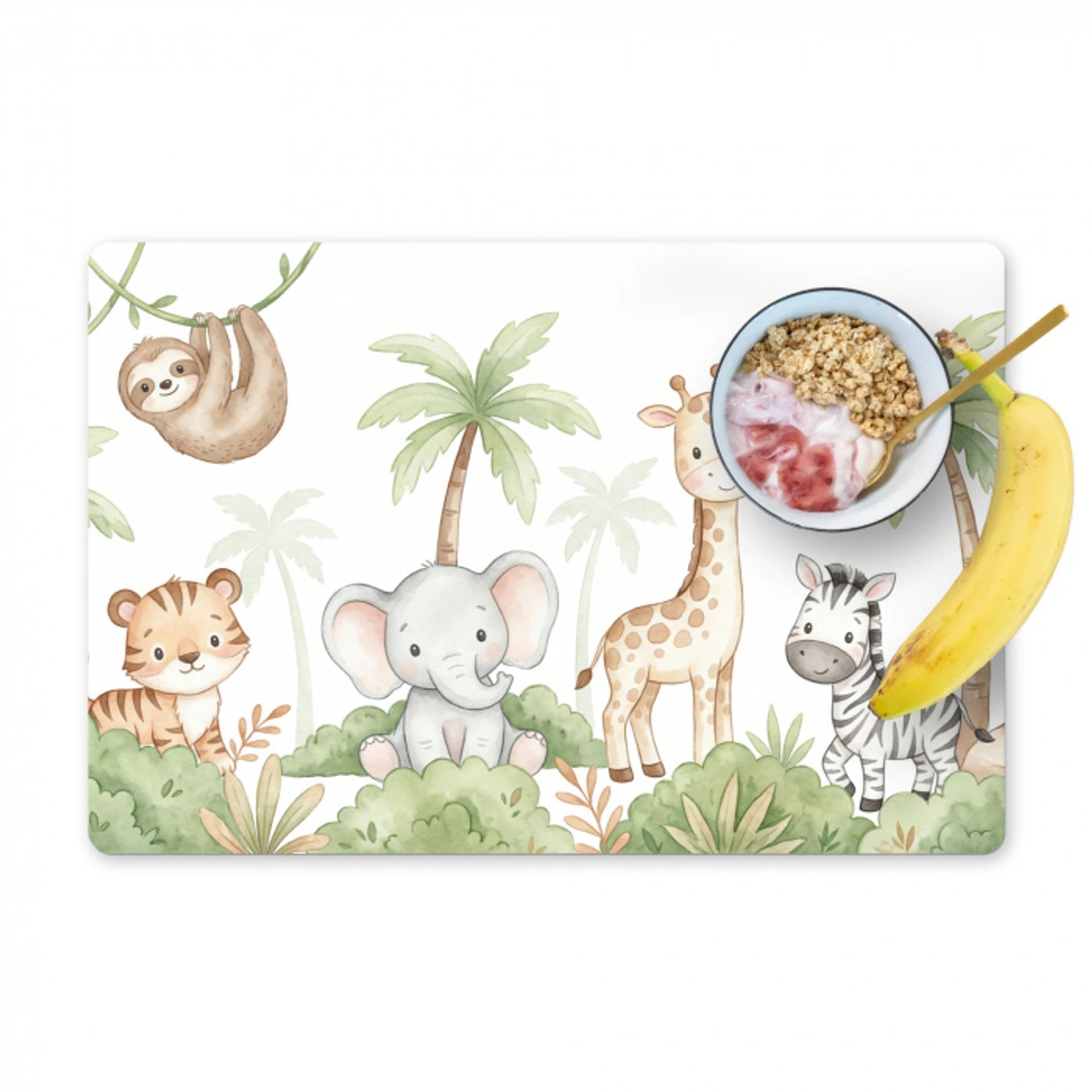 Dieren - Jungle - Pastel Placemat vinyl groot -zzzproduct_Kitchenyeah-website