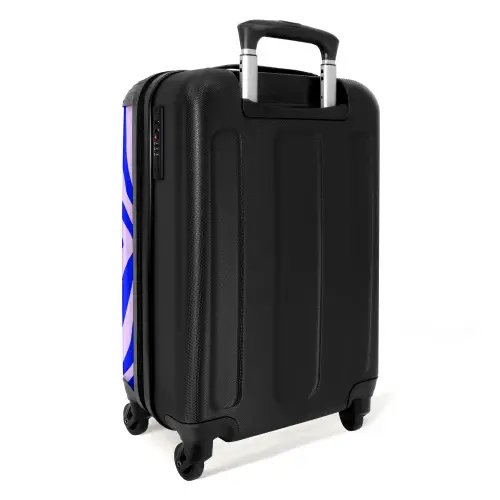 Zebrapatroon blauw en lila NBS - Handbagage koffer - Kinderen Unisex middel -achterkant