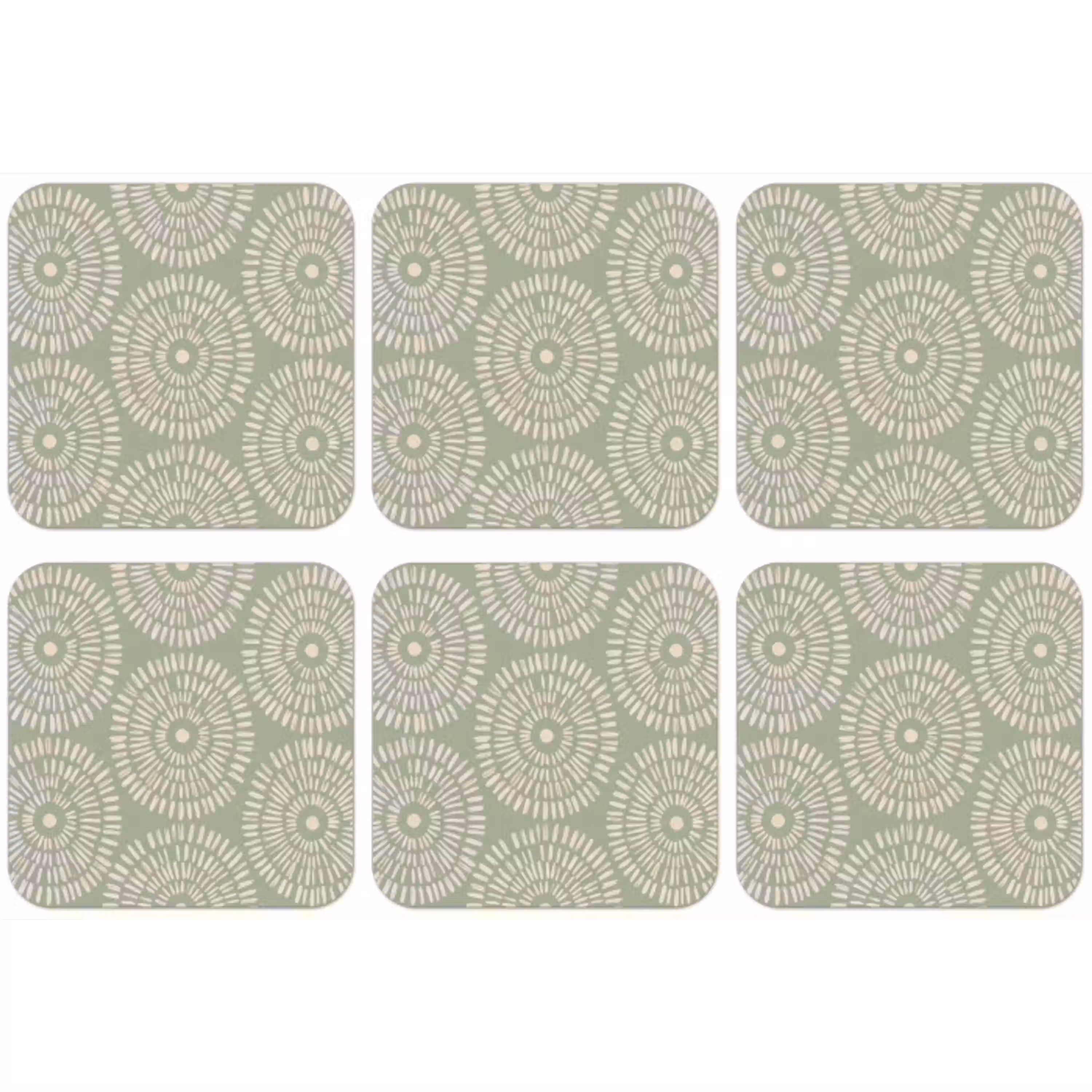 Patroon - Cirkels - Abstract - Modern - Groen onderzetter kurk middel -zkaufland3dotto