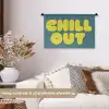 Chill out - Geel - Blauw Wandkleed katoen klein -sfeer1