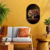 Kleur - Bloemen - Vintage - Bloemenvaas Wandcirkel Ovaal Forex klein -sfeer4