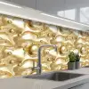 Vloeibaar - Druppels - Goud keuken achterwand 2 middel 871 -3d_schuin