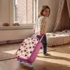 Zwart, wit en bruin hartjespatroon op oudroze achtergrond Kinderkoffer - Roze klein -sfeer1