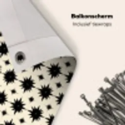 Stervormen - Geometrisch - Zwart Balkonbeschermer Duitsland klein 596 -closeup_NL