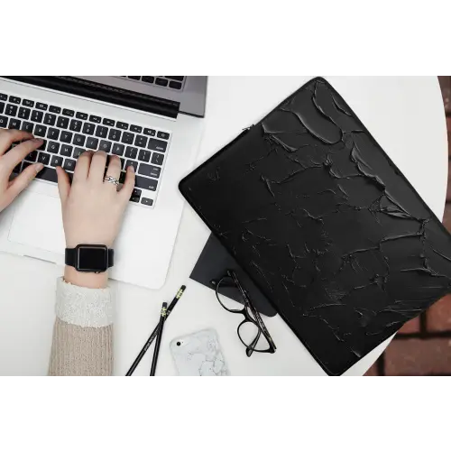 Zwart - Verf laptophoes neopreen klein -bureau