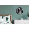 Golden Retriever - Hond - Vrolijk -  Bord spaghetti - Zwart - wit Wandcirkel aluminium klein -slaapkamer