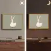Eend - Konijnoren - Grijs Light Box met batterij (Wandlamp) middel -sfeer3