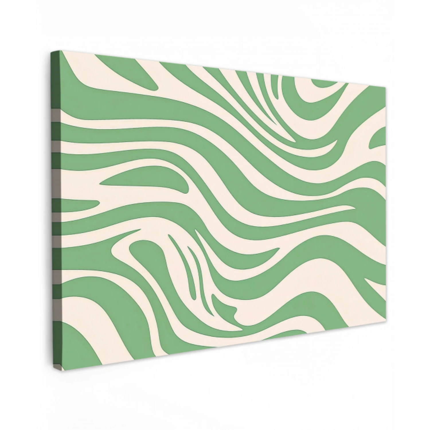 Zebrapatroon - Groen - Retro canvas 2cm klein -z3d