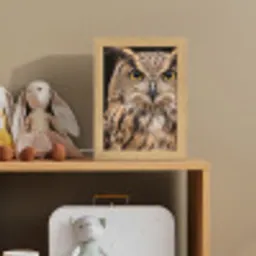 Oehoe - Uil - Portret - Bruin Light Box met kabel (Kinderlampje) klein -sfeer2_kind