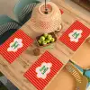 Ciao bella - Tekstwolk - Strepen - Oranje Placemat vinyl groot -zzsfeer5_Kitchenyeah-website