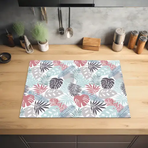 Inductie beschermer - Bladeren - Pastel - Jungle - Afdekplaat voor kookplaat Inductie beschermer vinyl 3mm klein -sfeer5