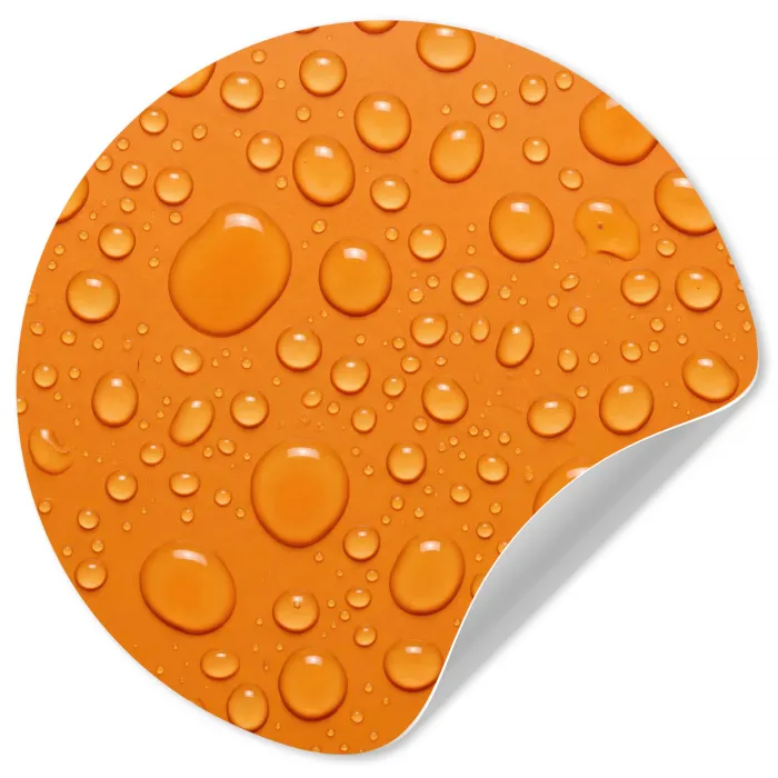 Water - Druppels - Oranje Wandcirkel behangsticker klein -3d