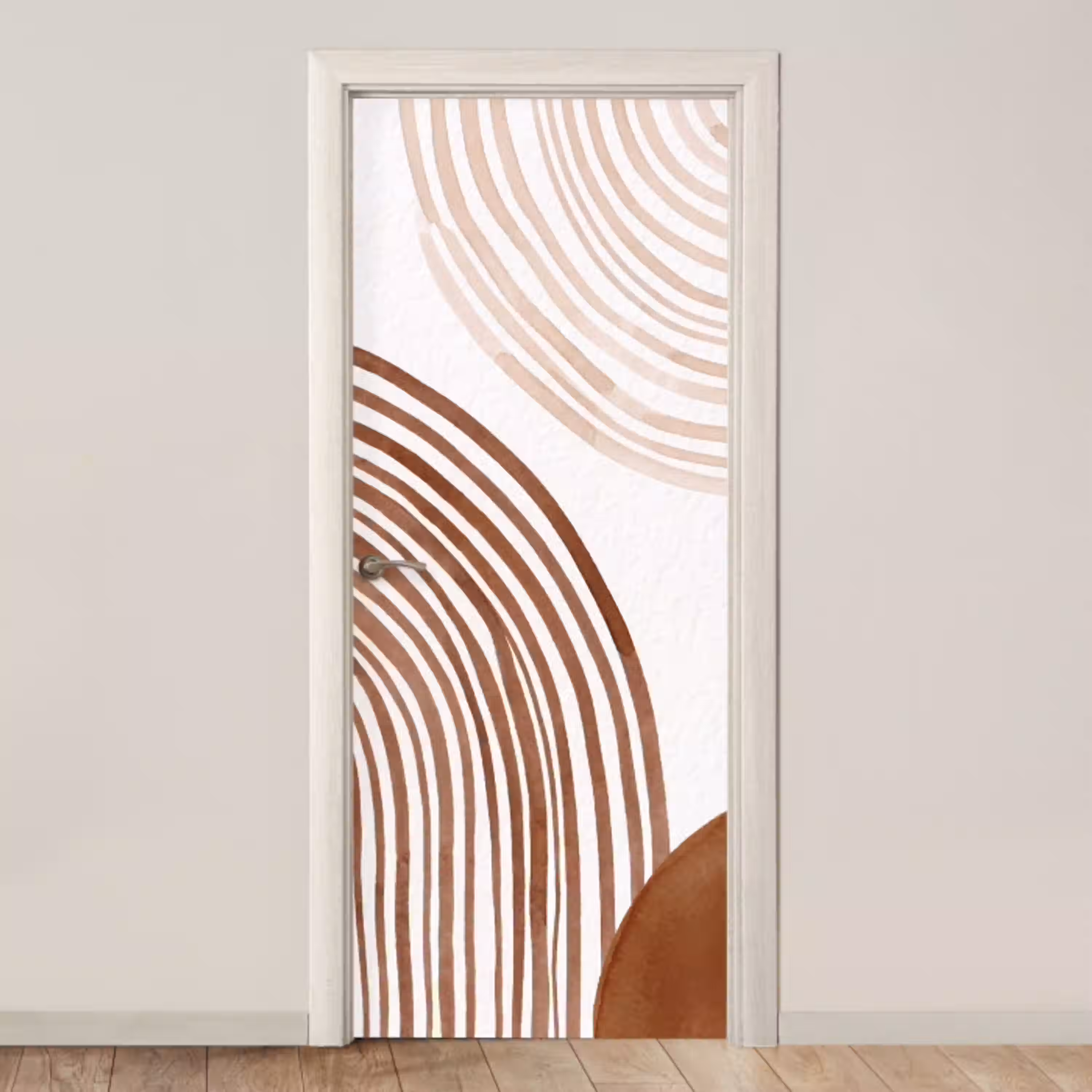 Lijnen - Minimalistisch - Kunst deurposter klein -3d_beige