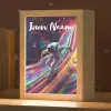 Astronaut - Ruimte - Skateboard - Kleurrijk Light Box met kabel (Kinderlampje) klein -zzz_3d_website