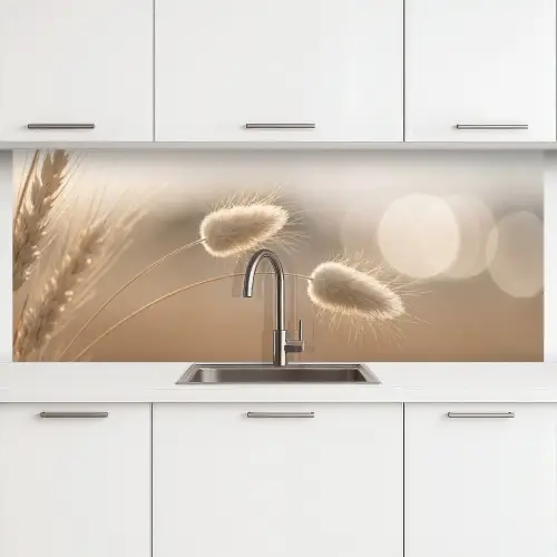 Hazestaartgras - Graanharen - Zonlicht keuken achterwand 2 middel -3d