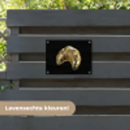 Croissant - Brood - Goud - Zwart tuinposter los doek klein -sfeer3