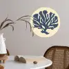 Blauw koraal - Vertakkingen - Beige Wandcirkel behangsticker klein -sfeer3