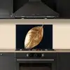 Bladeren - Black en gold - Luxe - Natuur - Planten keuken achterwand spatscherm klein -sfeer1