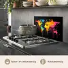 Wereldkaart - Verf - Kleurrijk - Graffiti - Wereld keuken achterwand spatscherm klein -usp_NL