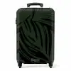 Grote bladeren in zwart met donkergroen NBS - Handbagage koffer - Unisex middel -productfoto_recht