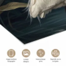 Reiger - Water - Natuur - Modern - Wit poster papier klein -closeup_NL