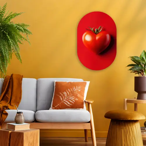 Tomaat - Rood - Hart Wandcirkel Ovaal Forex klein -sfeer4