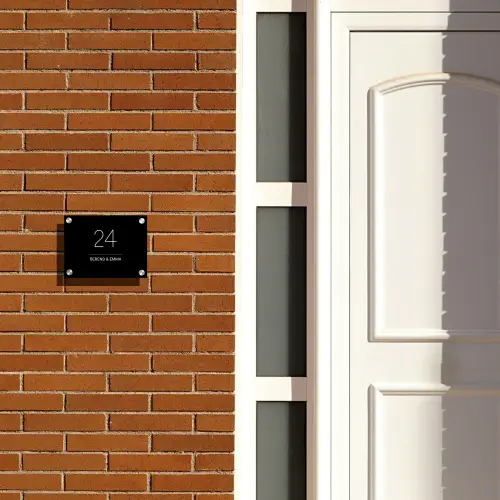 Zwart vlak - Klassiek Naambord Rechthoek middel -sfeer3-rechthoek-S