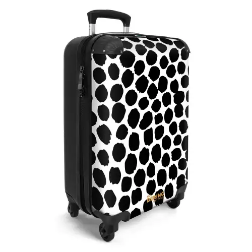Zwarte stippen op een witte achtergrond NBS - Handbagage koffer - Kinderen Unisex middel -productfoto_3d