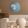Paardenbloem - Wind - Blauw Akoestische PET Vilt - Rond klein -sfeer1