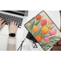 Tulpen - Abstract - Kleurrijk laptophoes neopreen klein -bureau