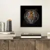 Tijger - Wilde dieren - Portret - Zwart - Dieren aluminium wit klein -sfeer1