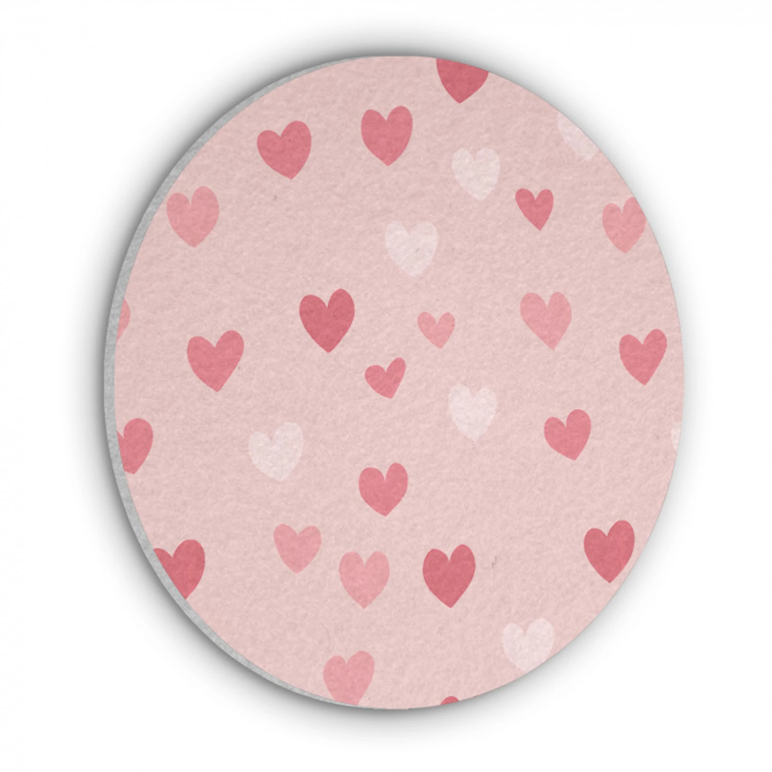Hartjes - Patroon - Roze - Eenvoudig Akoestische PET Vilt - Rond klein -3d