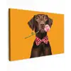 Hond - Oranje - Roos - Valentijn Tuinposter op houten frame 2 cm dik klein -3d