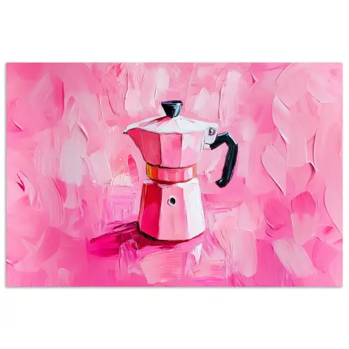 Roze - Verf - Coffee poster papier klein -3d