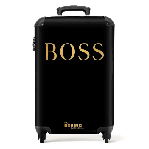 Quotes - Boss - Goud - Zwart NBS - Handbagage koffer - Kinderen Unisex middel -productfoto_recht