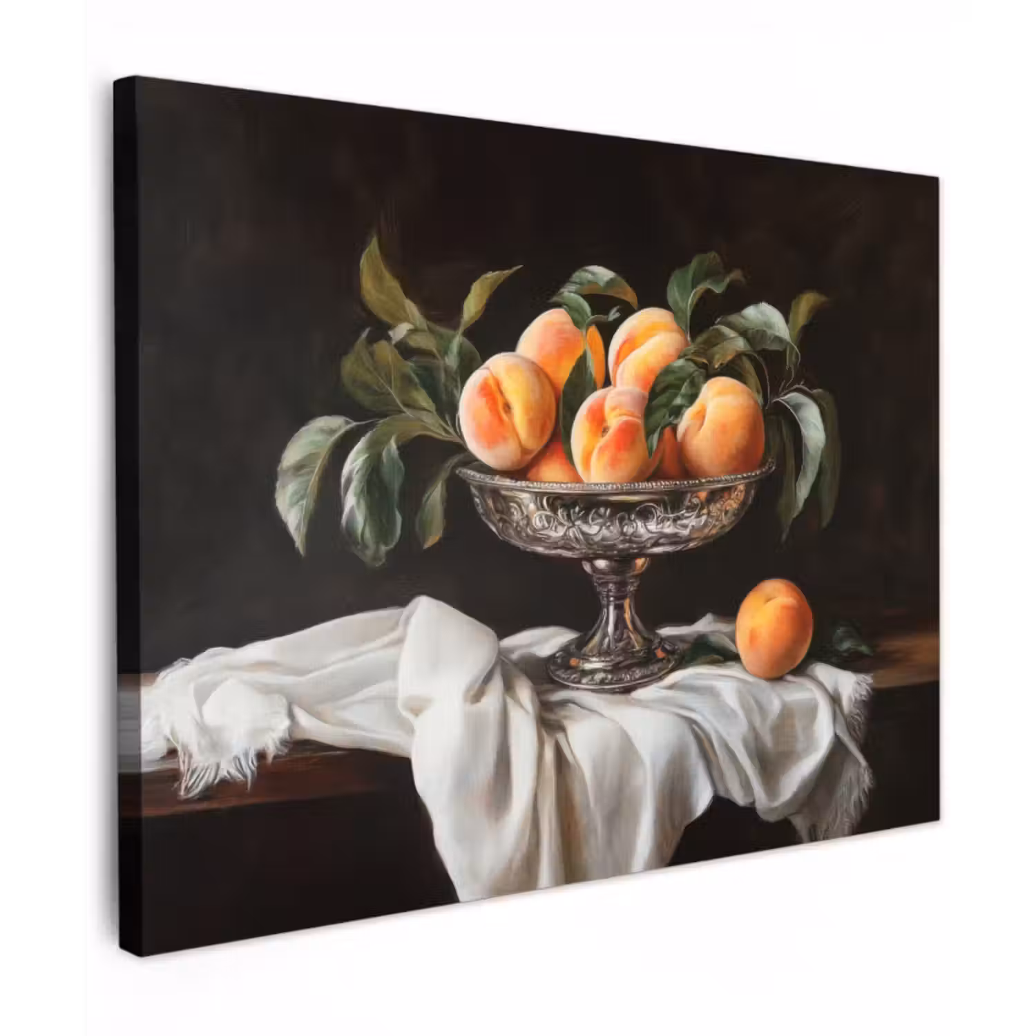 Canvas schilderij - Stilleven - Perziken - Vintage