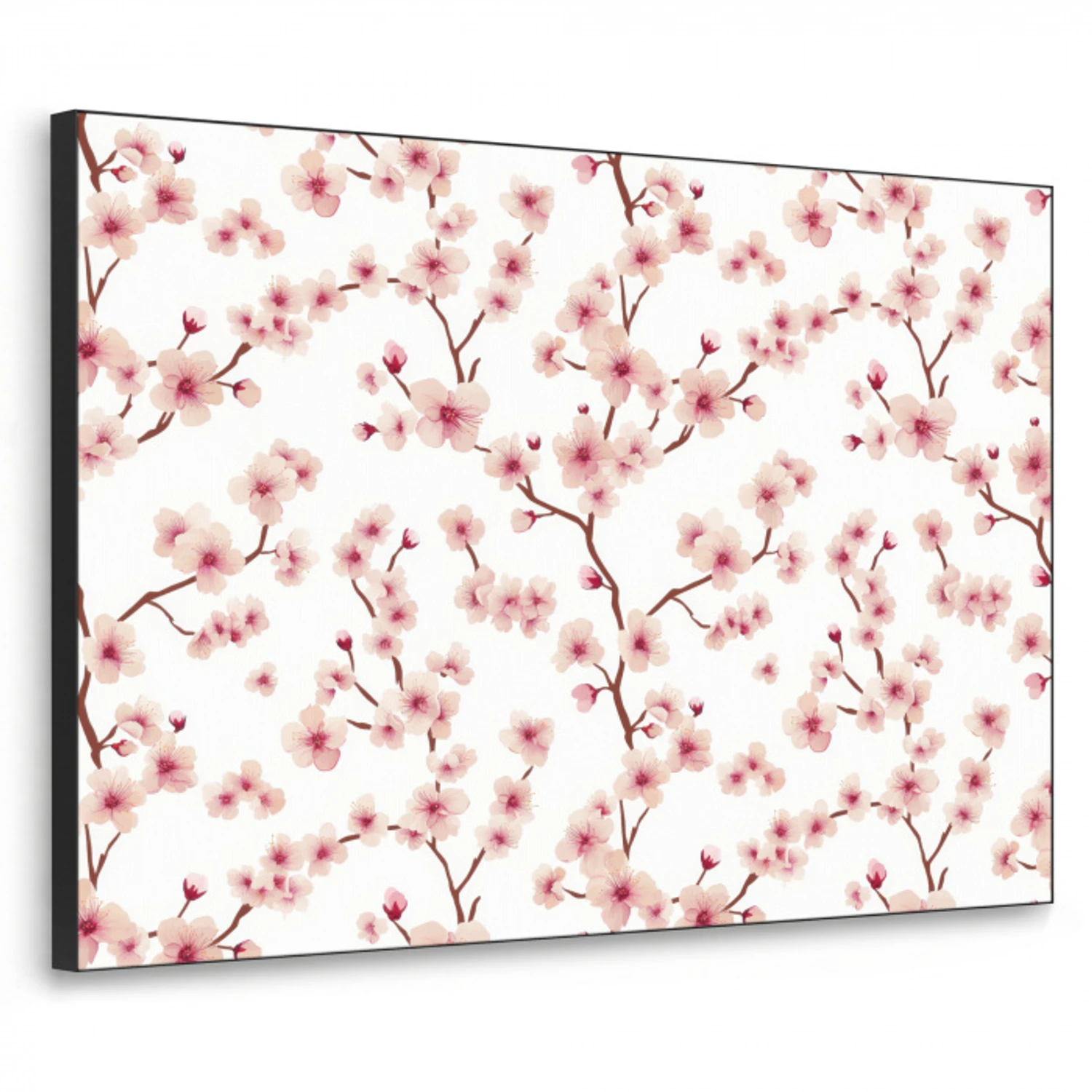 Kersenbloesem - Takken - Roze Textielframe zwart klein 947 -3d
