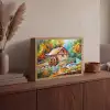 Landschap - Schilderij - Huis - Kunst - Herfst Light Box met batterij (Wandlamp) middel -sfeer2