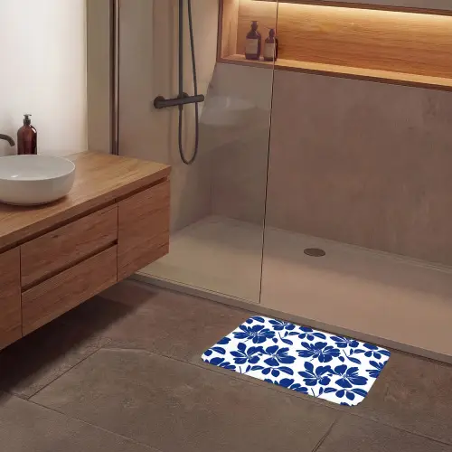 Floraal - Modern - Blauw Badmat klein 997 -sfeer2