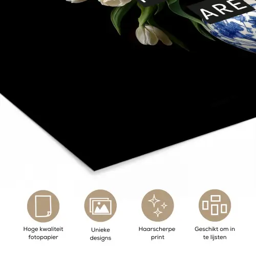 Quotes - Bloem - Tulp - Geel poster papier klein -closeup_NL