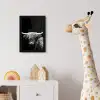 Schotse Hooglander - Koe - Zwart - Wit - Dieren fotolijst zwart zonder passe partout klein -usfeer4_kinderkamer