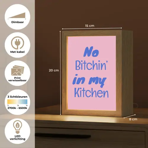 Quote - Blauw - Lettertype - Keuken Light Box met kabel (Wandlamp) klein -USP_websiteoverzichtNL