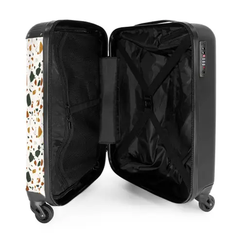 Terrazzo patroon roest oker NBS - Handbagage koffer - Volwassenen Unisex middel -binnenkant