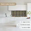 Retro - Bloem - Zwart - Okergeel keuken achterwand 2 middel 871 -sfeer4_NL