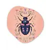 Kever - Donkerblauw - Bloemen - Sierlijk Wandcirkel Organisch Forex 3mm klein -3d